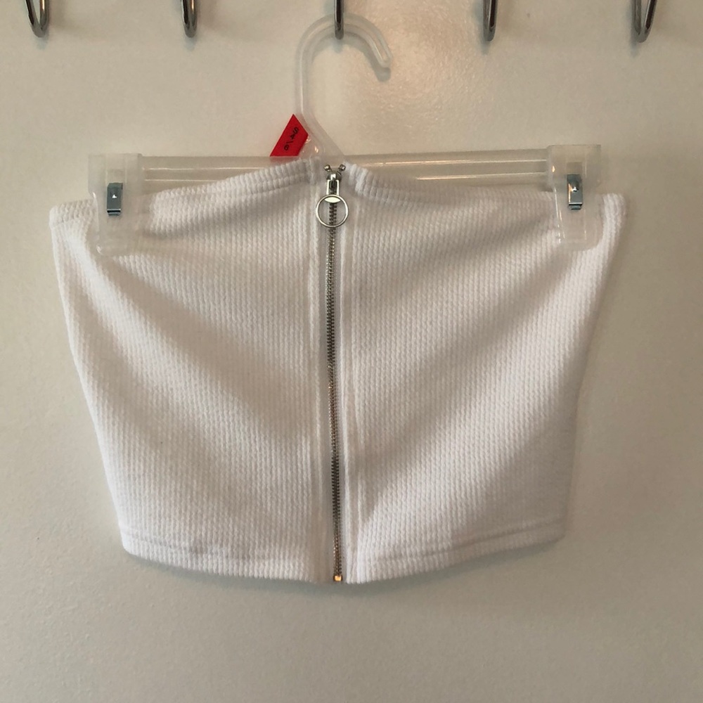 Pacsun, Small, White Zip-up Crop Top